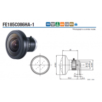 Fujinon FE185C086HA-1 1" 2.7mm 5MP Fisheye F1.8 Manual Iris C-Mount Lens